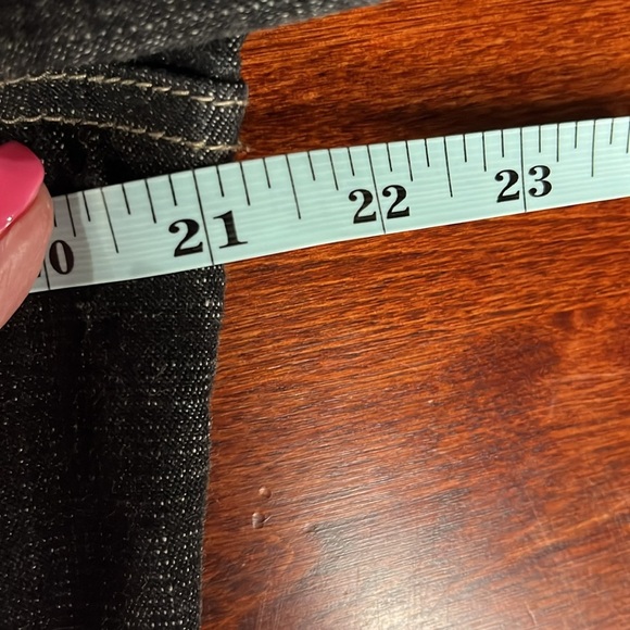 Denim & Co. Womens Jean Jacket M Dark Wash Black Long Sleeve Button Down Western - Picture 11 of 13